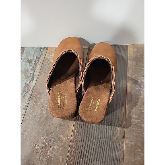 Womens Sz 10 Sonoma Ortholite ECO Braided Mule Clog Heeled Brown Woven NWOB - Picture 7 of 11